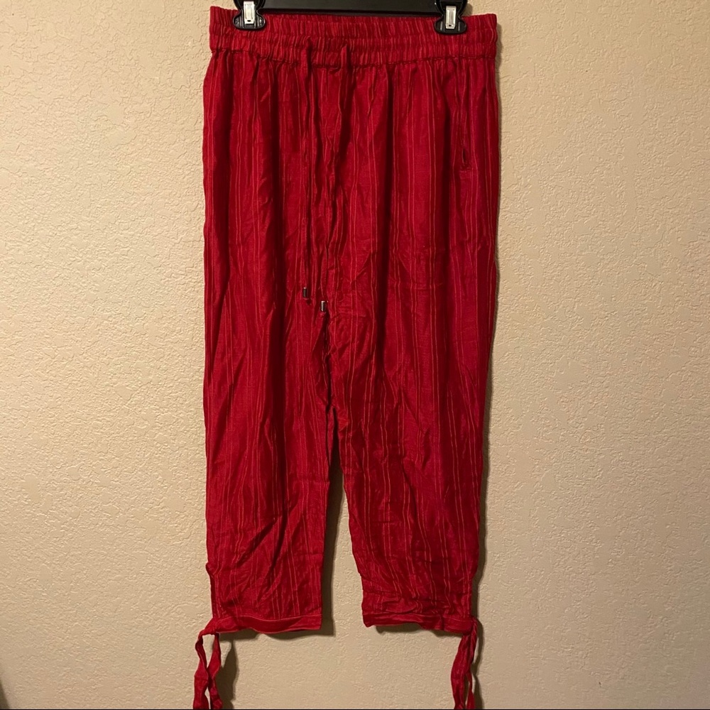 💙Red Striped Capris